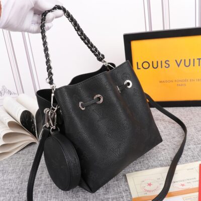 Replica Louis Vuitton Bella Bucket Bag Black/Pink/Grey